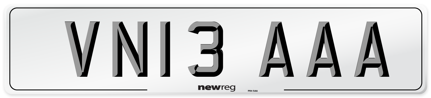 VN13 AAA Number Plate from New Reg